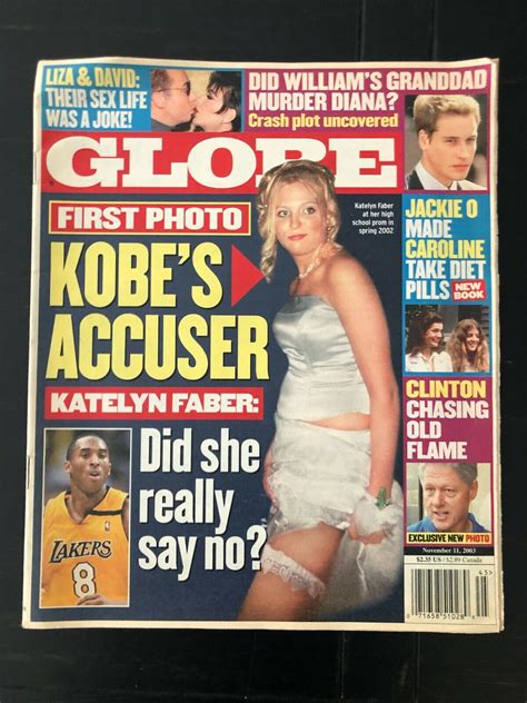 Globe Newspaper Kobe Bryant Accuser Katelyn Faber Bill Clinton Prince William Ebay