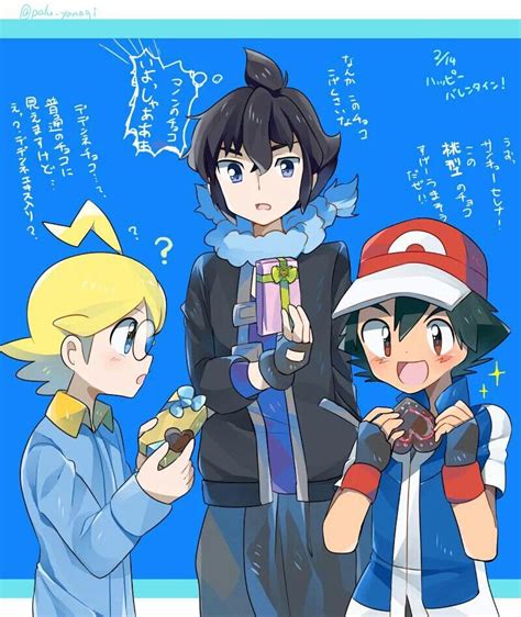 Ash Ketchum Clemont And Alain ♡ I Give Good Credit To Whoever Made