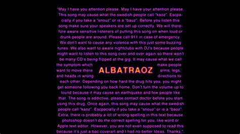 Original lyrics of i'm an albatraoz song by aronchupa. SAS-Albatraoz - YouTube