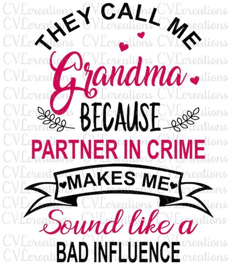 Art And Collectibles Drawing And Illustration Grandma T Svg Png Svg They Call Me Grandma Because