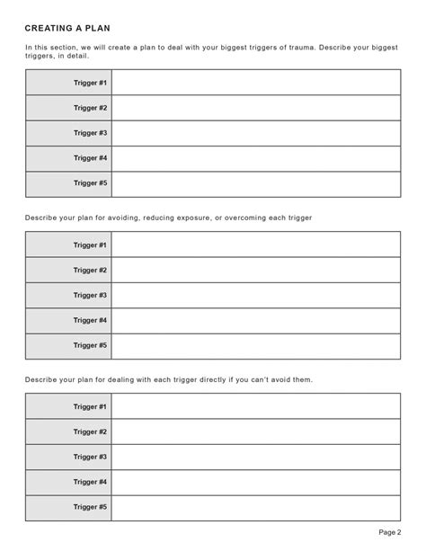 Trauma Triggers Worksheet Editable Fillable Printable Pdf
