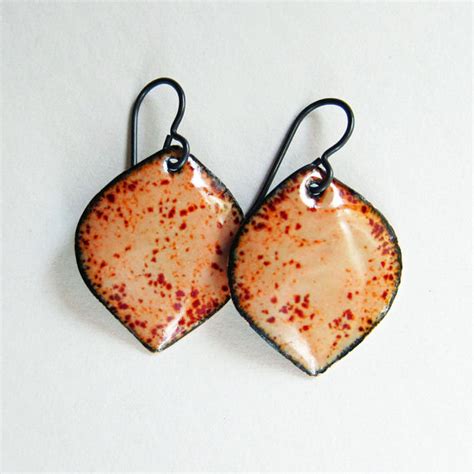 Small Leaf Earrings In Very Wearable Colors Beige Tan Nude With