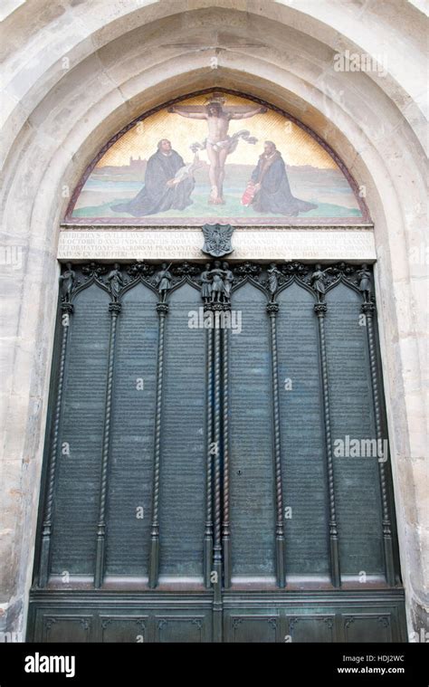 Door Of Wittenberg Castle Church Where Martin Luther Nailed His 95