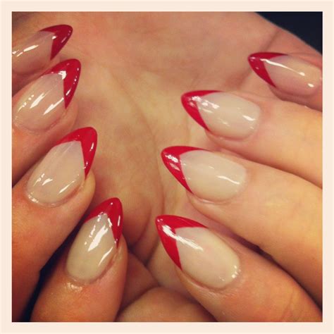 Img1037 1280×1280 Stiletto Nails Short Red Tip Nails Pointy