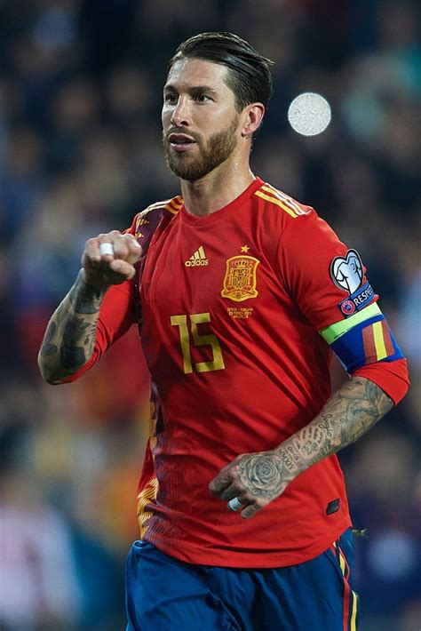 Valencia Spain March 23 Sergio Ramos Of Spain Celebrates After