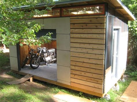 Diy Motorcycle Shed Idea Sheddesigns Backyard Sheds Modern Shed