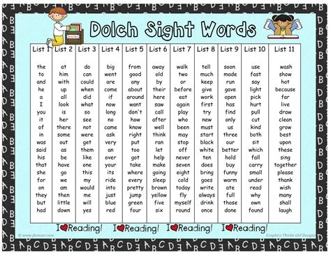 Sight Words Reading Printable Words Print