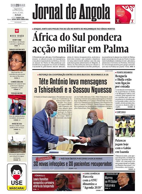 Jornal De Angola Segunda 29 De Março De 2021