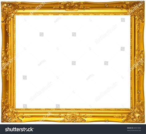 Gold Color Wooden Photo Frame Stock Photo 80551894 - Shutterstock