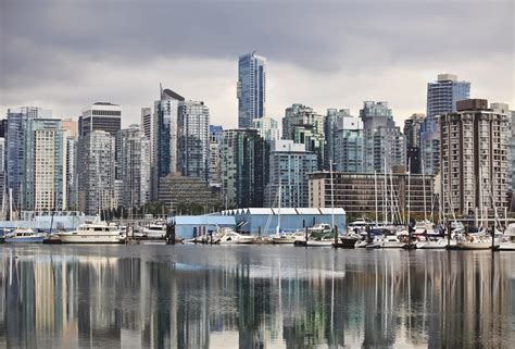 City Skyline And Coal Harbour Vancouver British Columbia