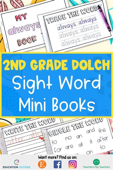 Two And Three Grade Dolch Sight Word Mini Books