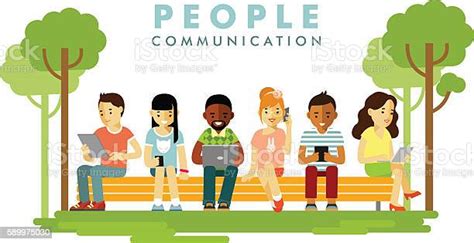Ilustración De Sociedad Moderna Concepto De Comunicación De Personas En