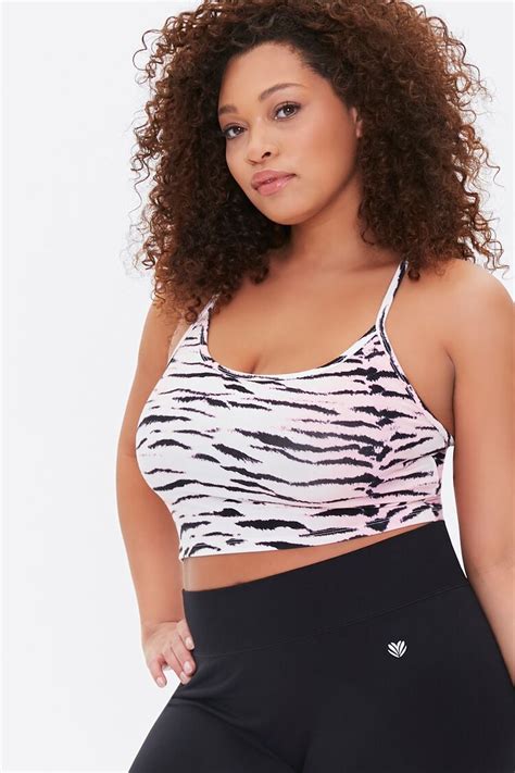 Plus Size Active Tiger Striped Cami