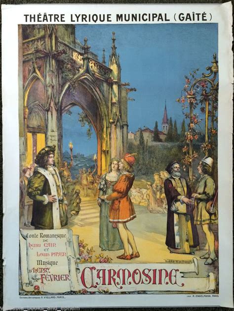 Original French Poster Antique Opera 1890s Paris Carmosine Advertising
