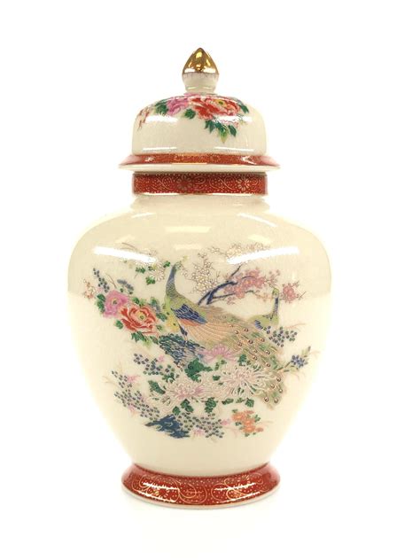 Lot Vintage Japanese Satsuma Style Ginger Jar Urn