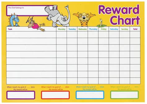 Our printable stickers work great with our behavior charts. Reward Chart For Kids Colorful 001 - Coloring Sheets