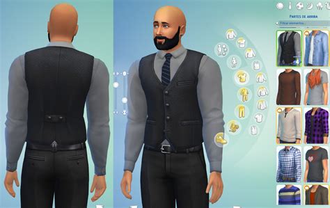 Mod The Sims Vest With Shirt And Tie Outfit For Males