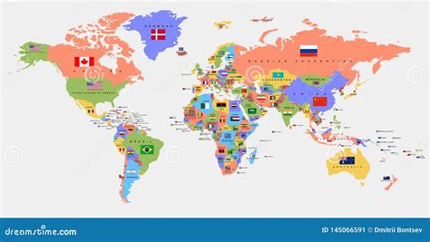 World Map With Country Names And Flags Design Talk