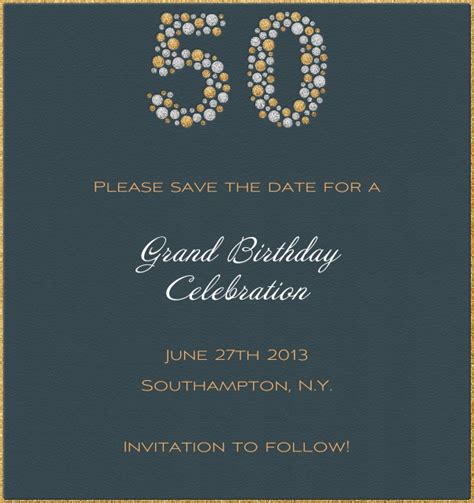 50th Birthday Save The Date Card Designs