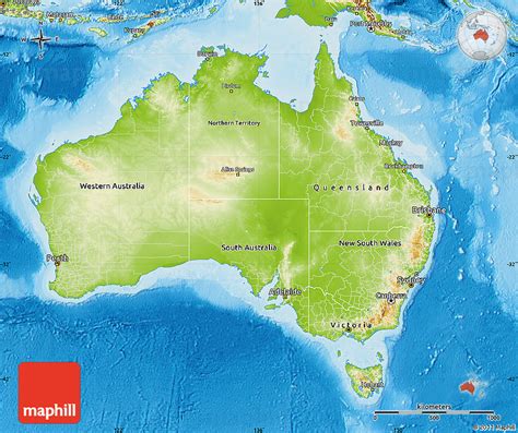 Physical Map Of Australia United States Map