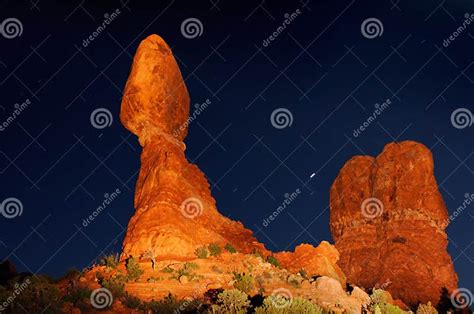Balanced Rock At Night Stock Image Image Of Star National 971081