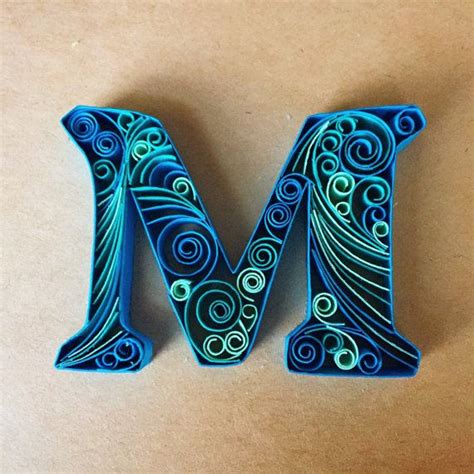 Kindergarteners will have a magnificent time mastering the letter m by practicing writing m's then drawing and labeling two objects beginning with m! Quilled Paper Made Blank Card 5x7in Letter M Quilling ...