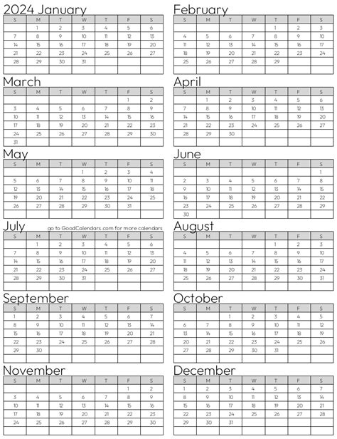 2024 Yearly Printable Calendar Free Full Page Size Florri Kaleena