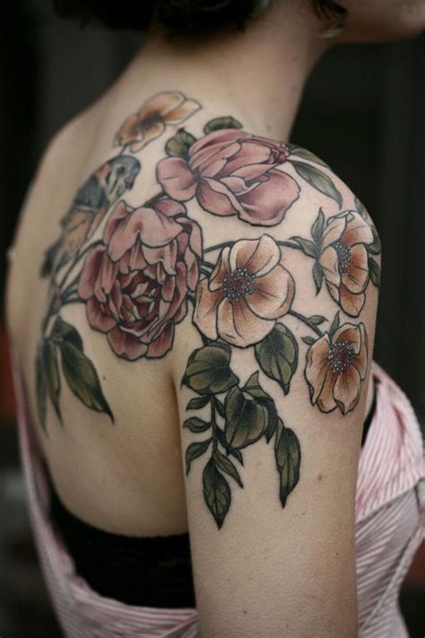 Flowers are widely used in tattoo designs, especially for women. Shoulder Flower Tattoos Designs, Ideas and Meaning ...