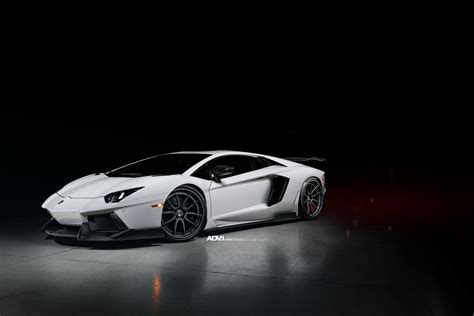 5 White Lamborghini Aventador 1016 Industries Renato Adv1 Wheels Front