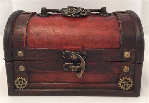 Steampunk Octopus Treasure Chest Wooden Box Gears Jewelry