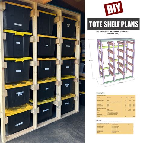 Costco Tote Shelf Plans For Garage Or Shed