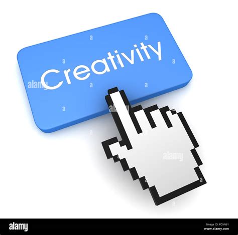 Pushing Creativity Button Key Concept 3d Illustration Stock Photo Alamy