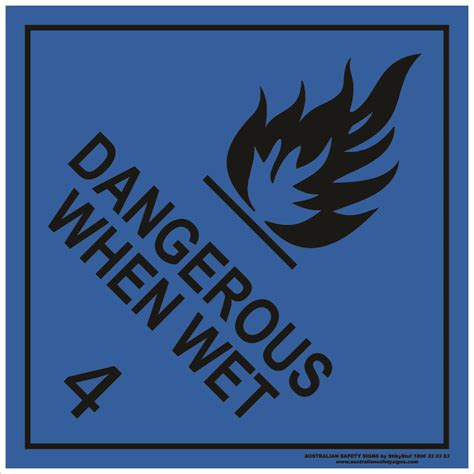 Class 4 Dangerous When Wet Black Buy Now Discount Safety Signs