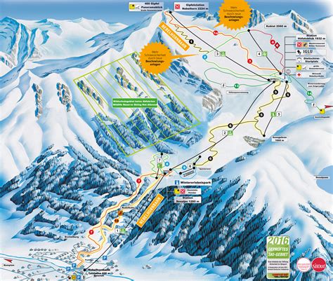 Large Detailed Piste Map Of Nebelhorn Kleinwalsertal Oberstdorf Ski