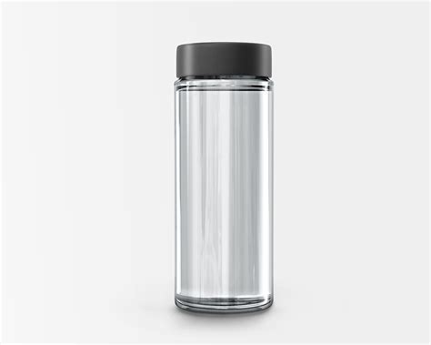 Free Cylindrical Clear Glass Bottle Mockup Pixpine