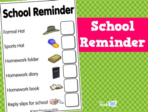 School Reminder Printable Classroom Displays Teacher Resources Teacher Resources And