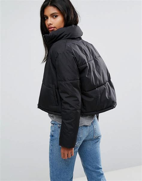 Shop puffers jackets & coats at up to 70% off! ONLY Synthetic Cropped Puffer Jacket in Black - Lyst