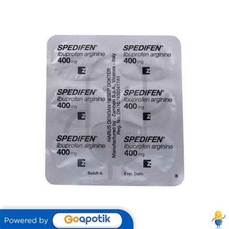 Spedifen 400 Mg Tablet Kegunaan Efek Samping Dosis Dan Aturan Pakai