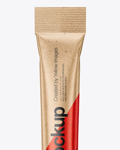 Download Kraft Stick Sachet Mockup in Sachet Mockups on Yellow Images Object Mockups