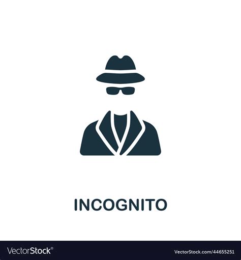 Incognito Icon Monochrome Simple Cyber Security Vector Image