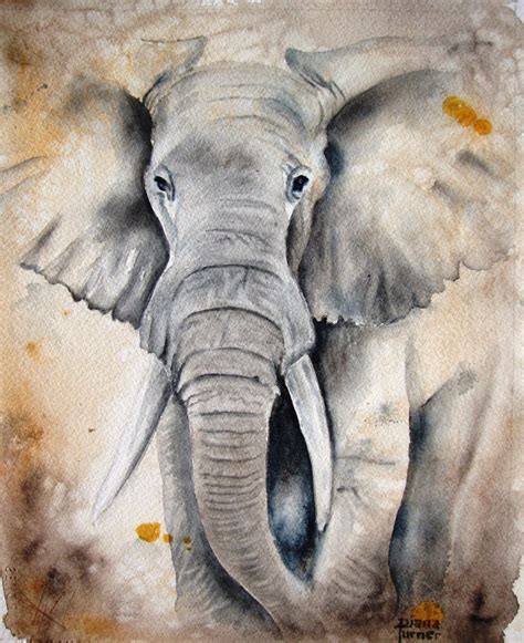 Elephant Watercolor Painting Limited Edition By Dianamturnerart