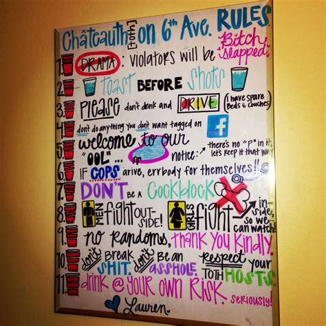 College House Rules Poster House Vbg
