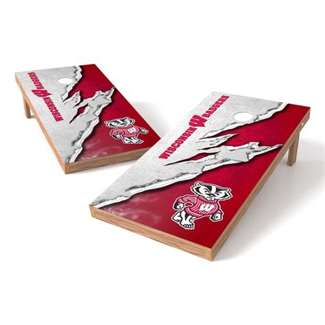 Wisconsin Badgers 2 X 4 Ripped Design Cornhole Board Set