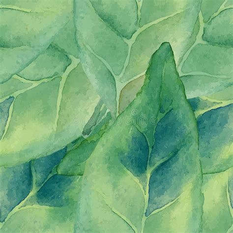 Watercolour Green Leaves Seamless Pattern Stock Vector Image 49954049
