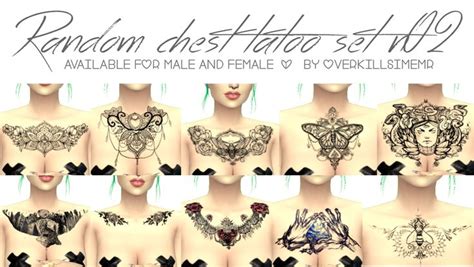 Random Chest Tattoo Set N02• Available For Male And Female • Found