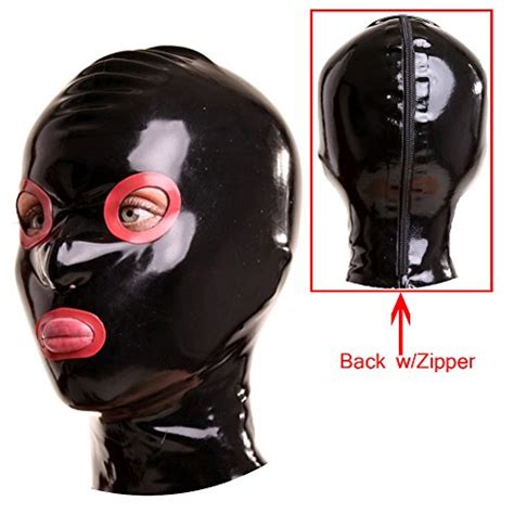Buy Exlatex Rubber Latex Hood Mask With Contrast Colour Around Eyes And Mouth Opening With