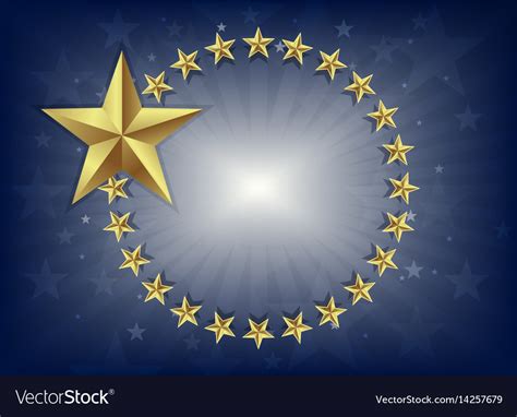 Blue Background With Gold Stars Royalty Free Vector Image