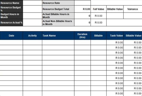 Blank Employee Timesheet Template - Excel TMP