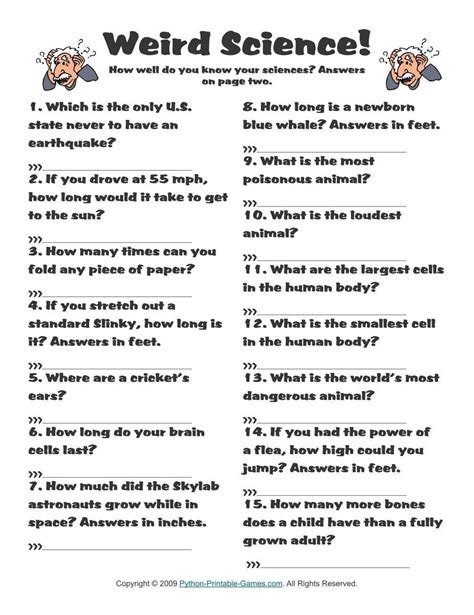 Funny Trivia Questions And Answers Printable Printable Words Worksheets