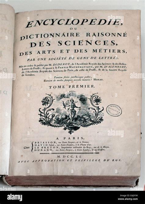 Encyclopédie Encyclopédie Canadienne 1751 Denis Diderot Et Jean Le